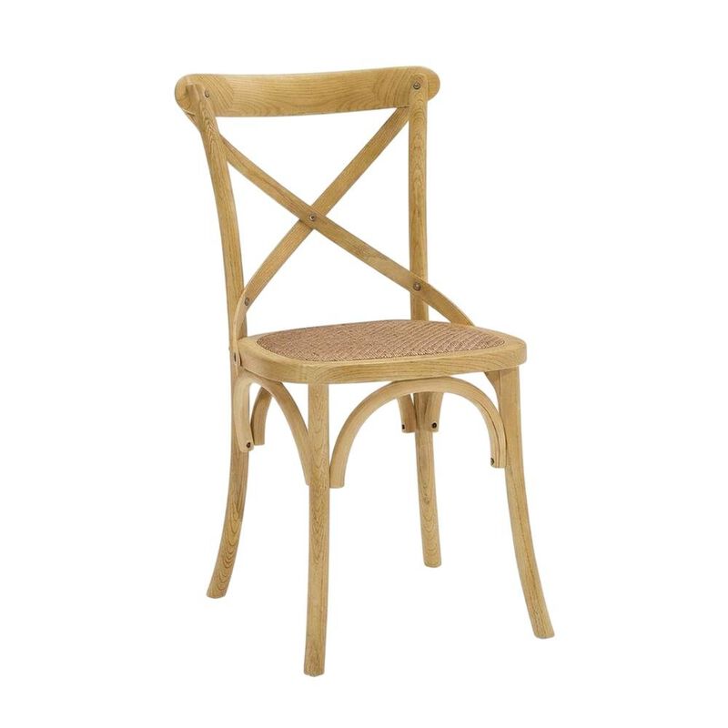 Wooden Dining Side Chairs for Kitchen and Dining Room, Natural, Set of 2 image number 2