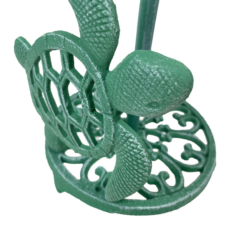 Sea Turtle Cast Iron Paper Towel Holder &ndash; Stunning 13&rdquo; Tall Coastal Home Decor image number 2