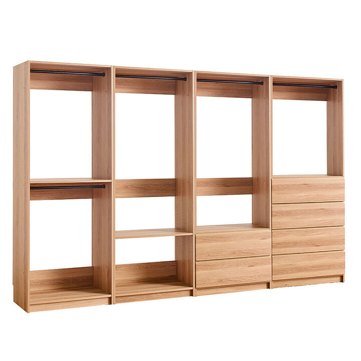 Prosper Oak Freestanding Walk in Wood Closet System