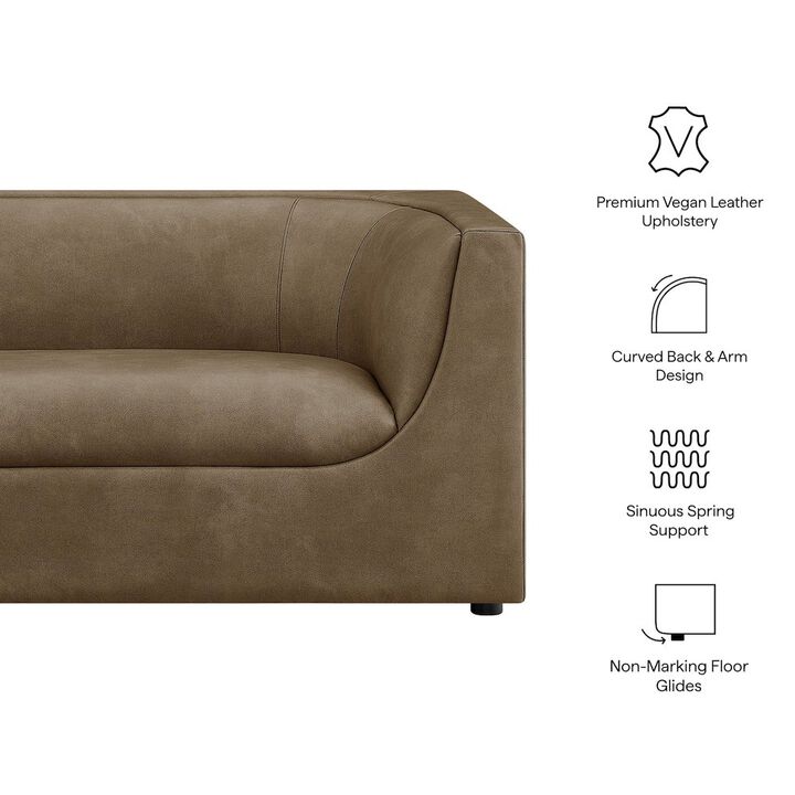 Hilda 67" Curved Back Vegan Leather Loveseat