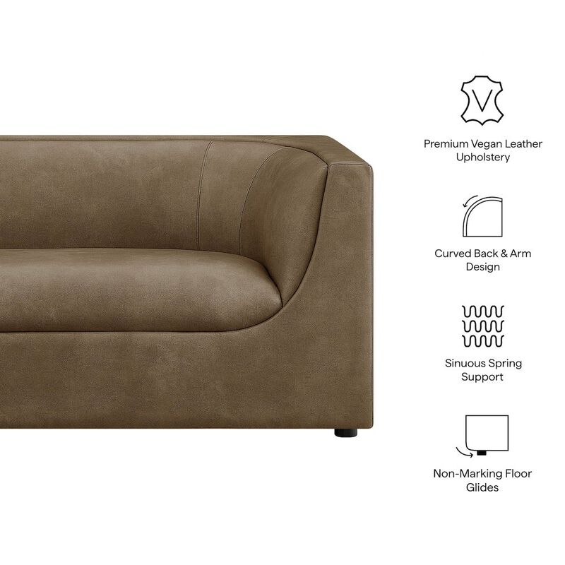Hilda 67" Curved Back Vegan Leather Loveseat image number 1