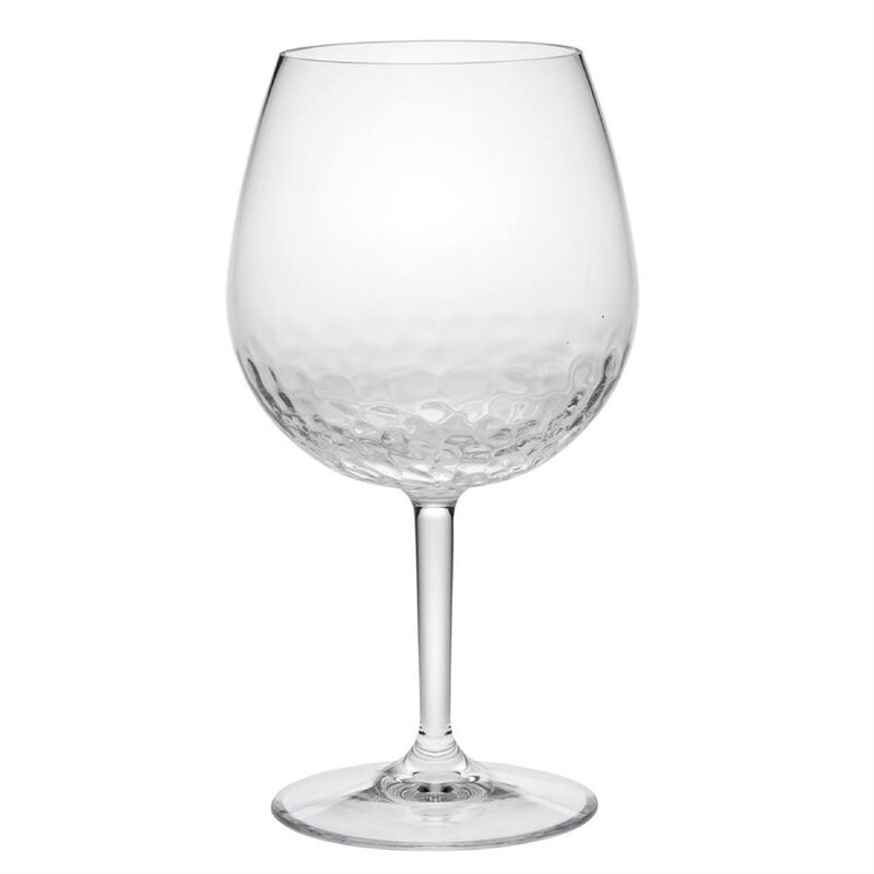 HomeRoots Set of Four Clear Dimpled Tritan Plastic Balloon or Round Bowl Stemmed All Purpose Wine Glasses image number 0
