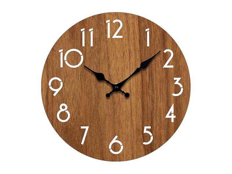 Brown Wall Clock 8 Inch Silent Non Ticking Modern Battery Operated image number 0