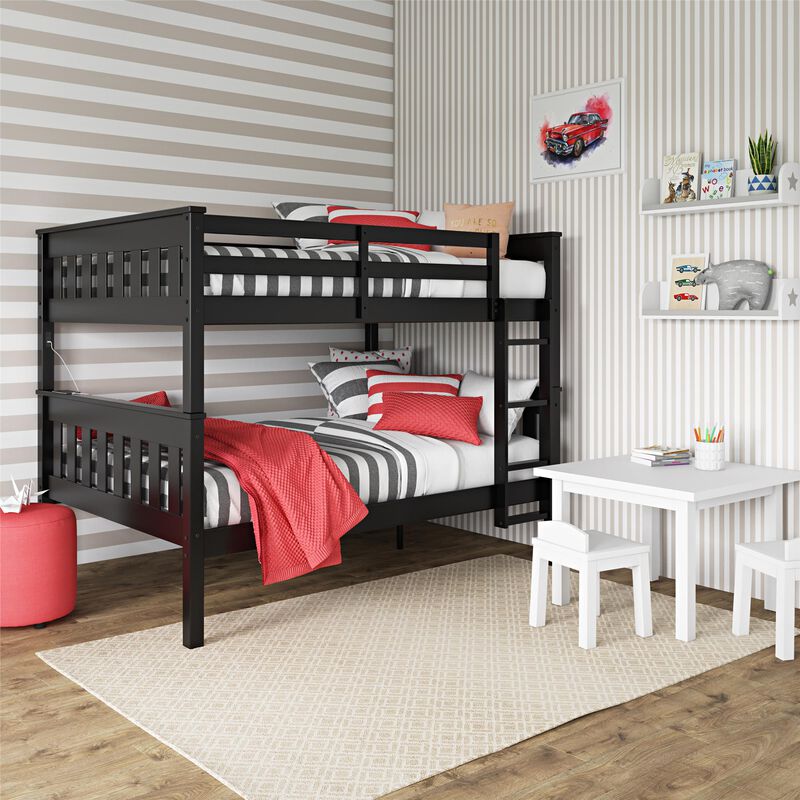 DHP Hurley Full-Over-Full Wood Bunk Bed with USB Port