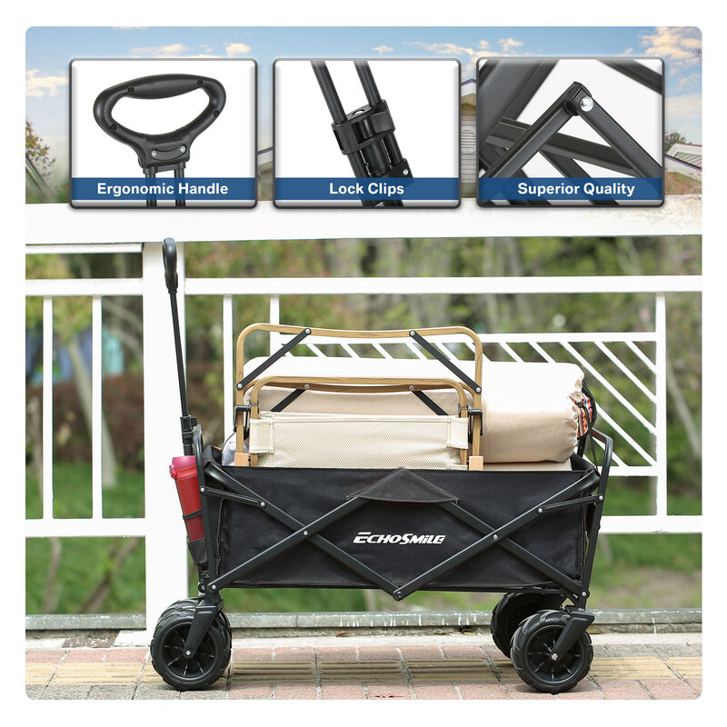 EchoSmile 7 cu. ft Metal Garden Cart