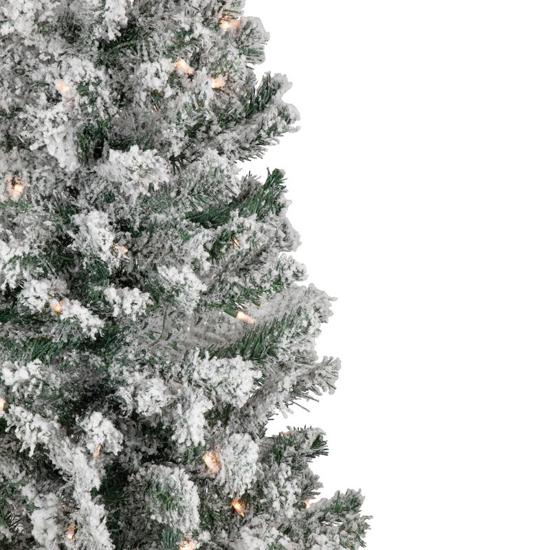 4' Pre-Lit Flocked Pine Artificial Christmas Tree  Clear Lights