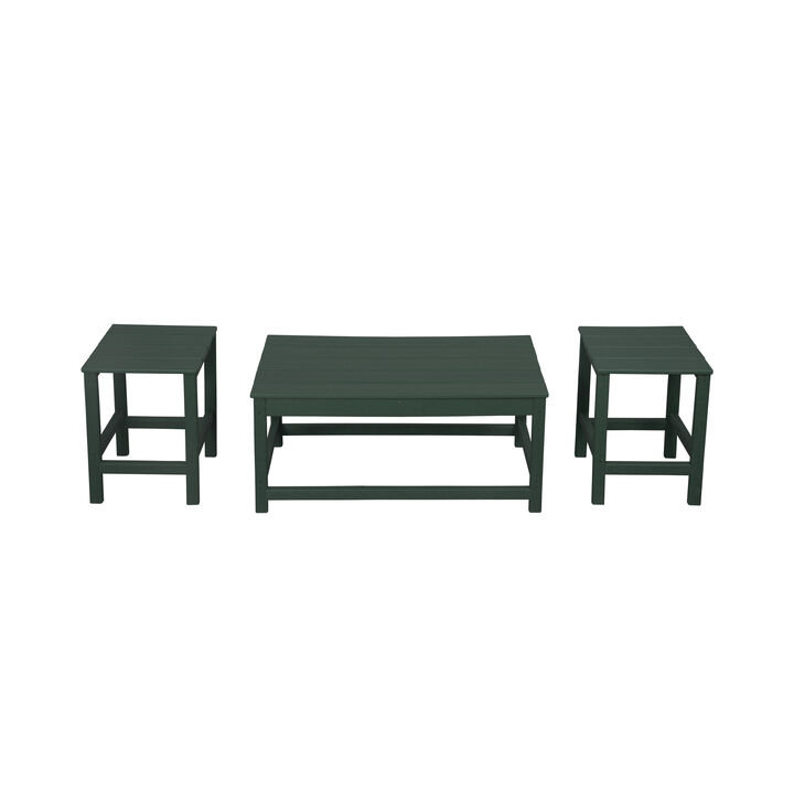 WestinTrends 3-Piece Outdoor Patio Adirondack Coffee and Side Table Set