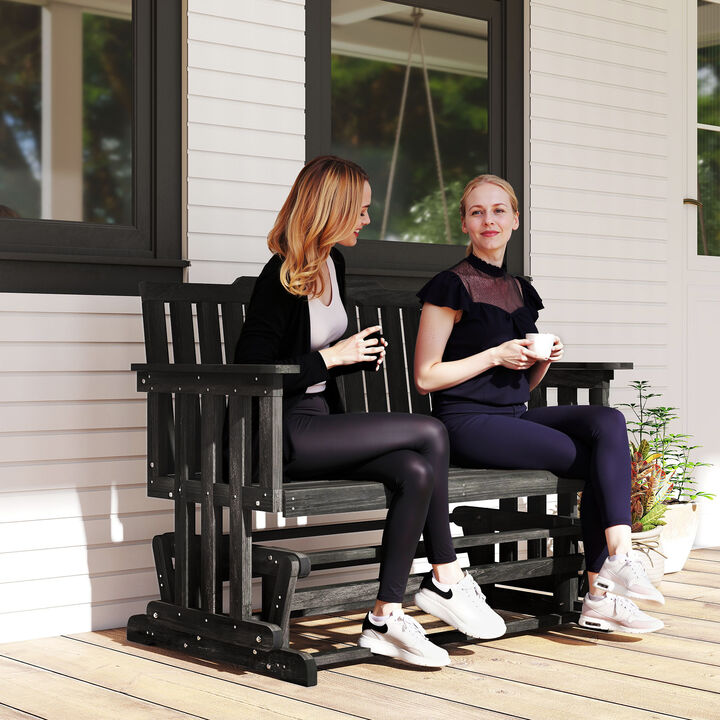Hivvago 2-Person Patio Glider Bench with Wide Armrests