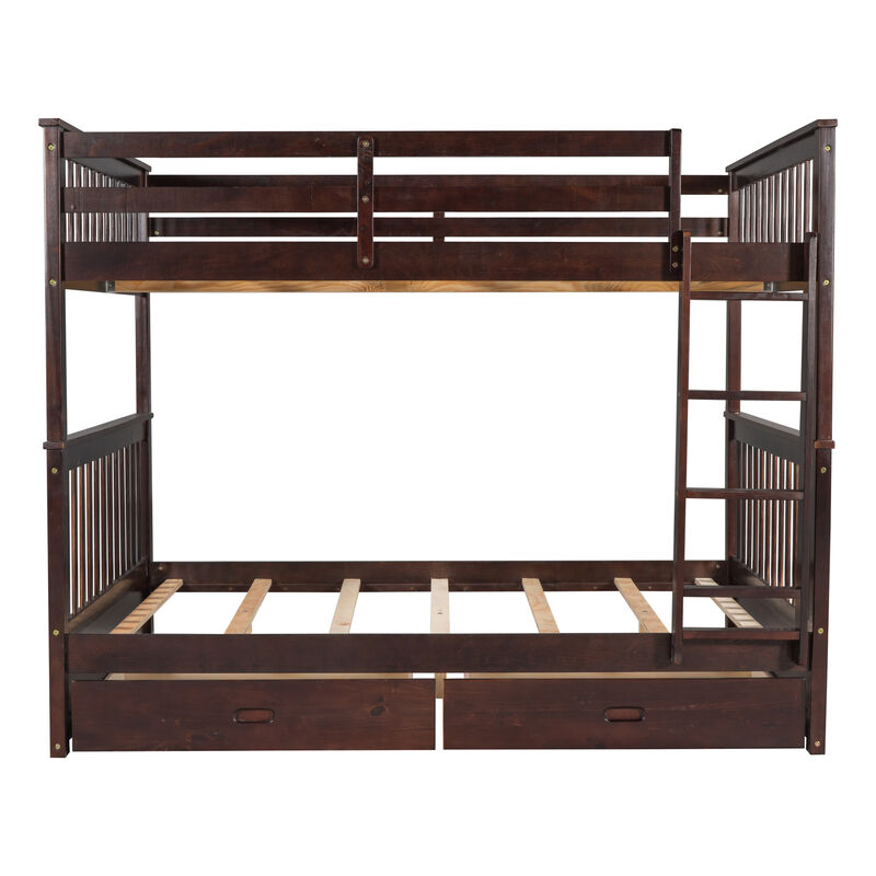 Merax Bunk Bed with Ladders and Two Storage Drawers