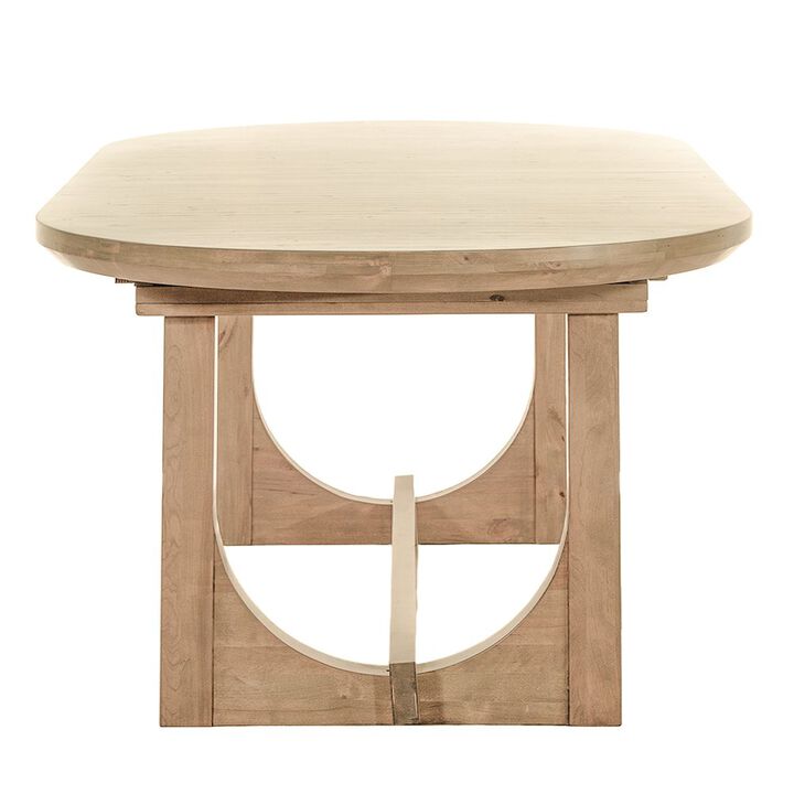 World Interiors Valencia 86-110" Oval Extension Dining Table in Gray Birch