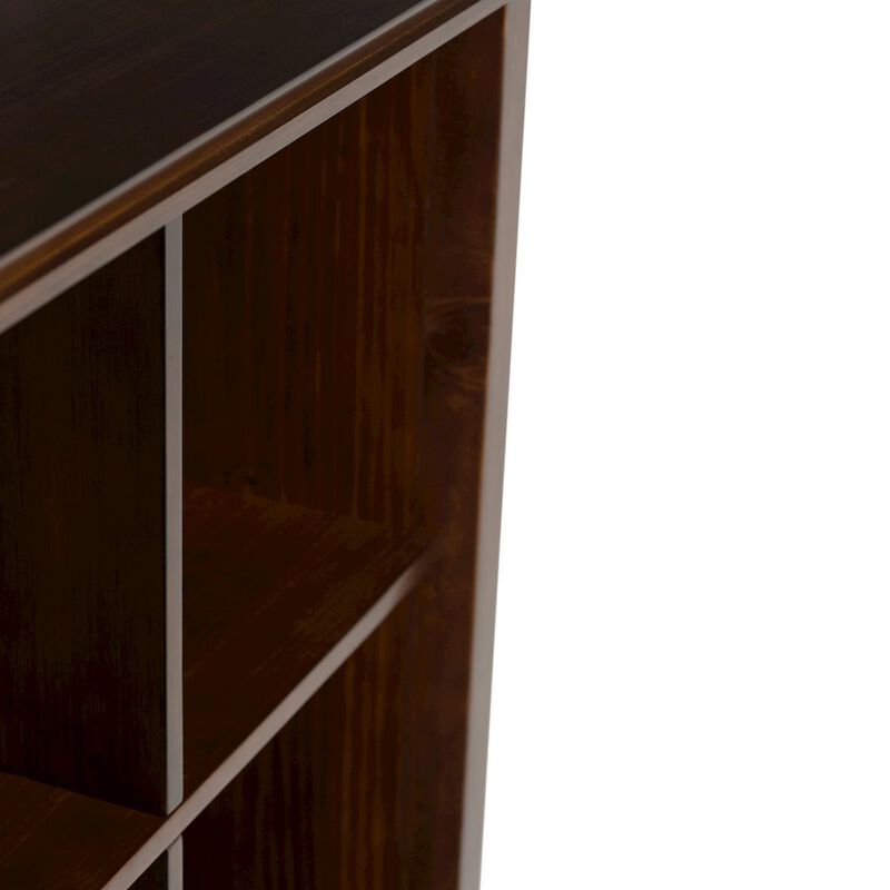 Simpli Home Artisan Solid Wood 12 Cube Storage In Russet Brown