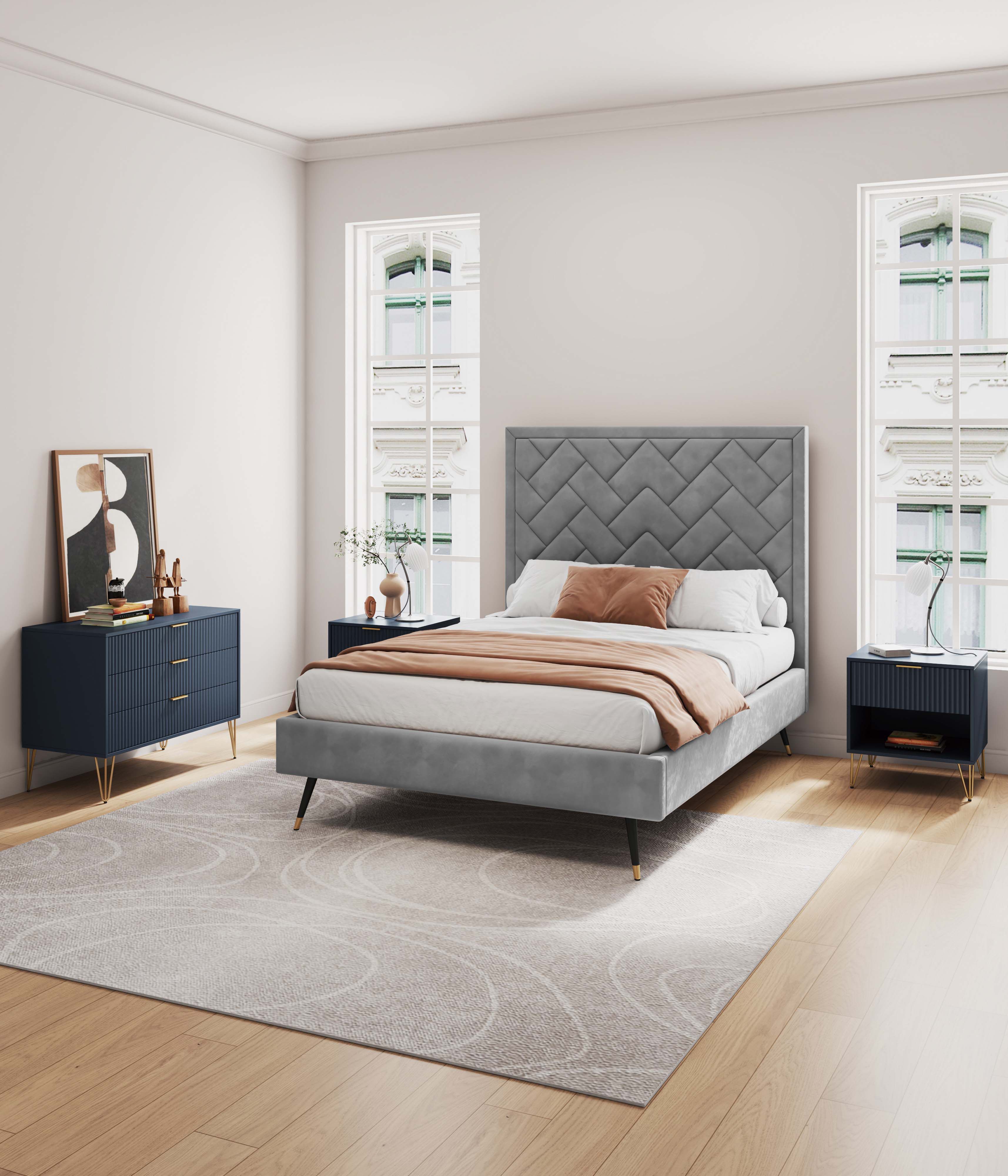 Dumbo Dresser and 1-Drawer Nightstand Set in Blue | Mathis Home