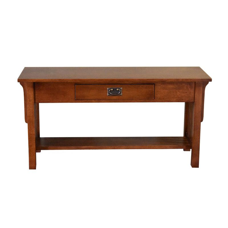 Crafters and Weavers Mission 1 Drawer Crofter Style Console Table - Michael's Cherry Stain