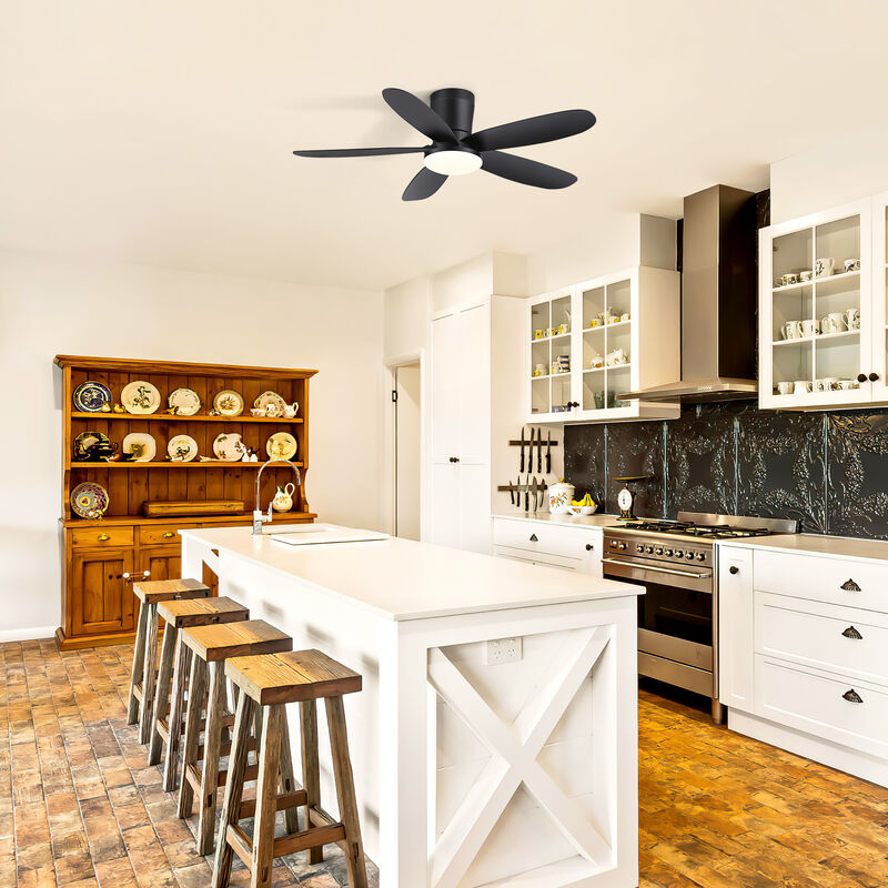 Breezary 42" Flush Mount LED Ceiling Fan with Light, 5 Blade , 6 Speed , Reversible, Quiet Low Profile Fan image number 7