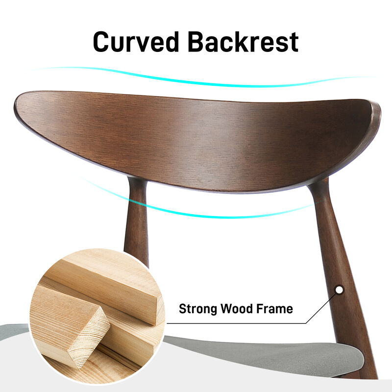 Merax 5-Piece Mid-Century Modern Dining Set - Solid Rubberwood Frame with Ergonomic Chairs image number 3