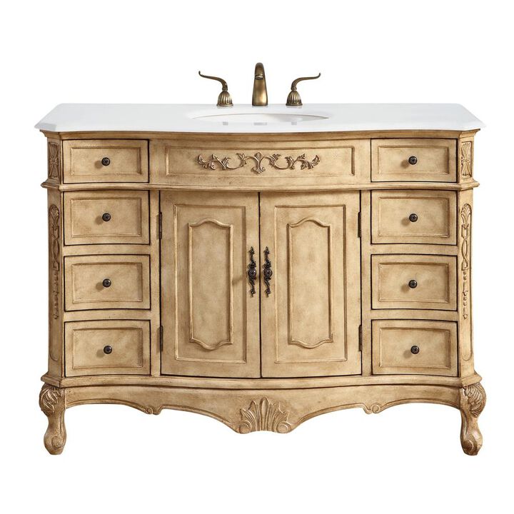 Elegant Kitchen and Bath 48 inch Single Bathroom vanity in Antique Beige