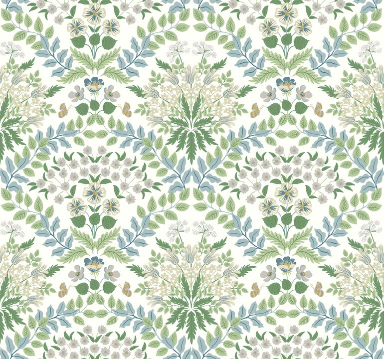 Bramble White & Blue Wallpaper