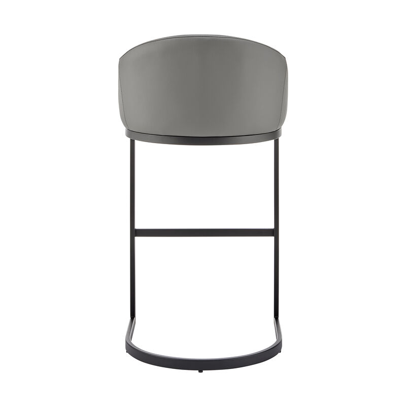 Atherik Bar Stool in Metal/Faux Leather