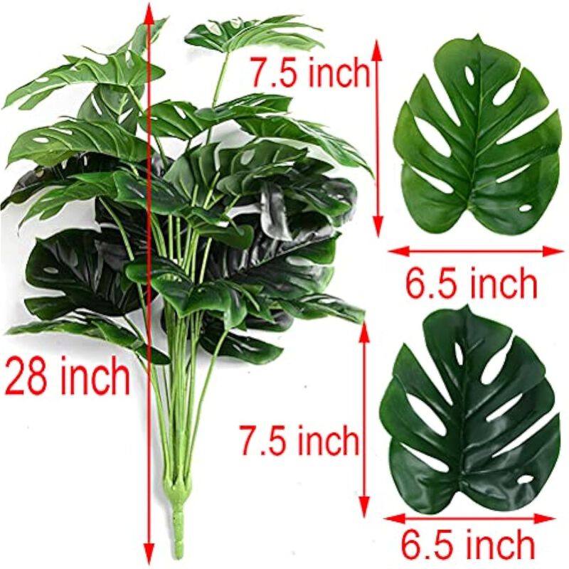 Green Artificial Monstera Plants UV Resistant Outdoor Home Decor image number 3