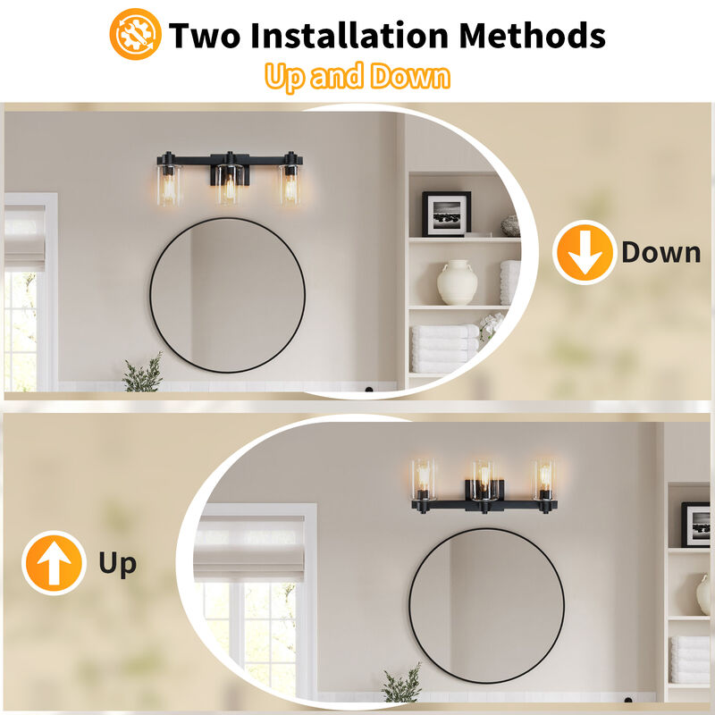 22" Modern 3-Light Dimmable Indoor Wall Sconce image number 3