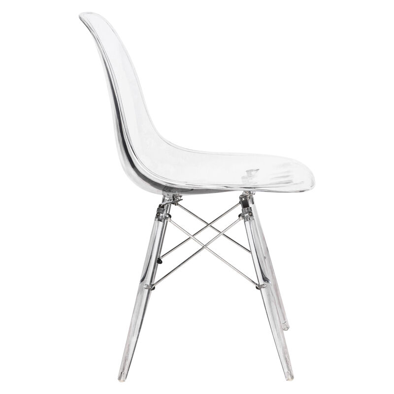LeisureMod Dover Molded Side Chair with Acrylic Base
