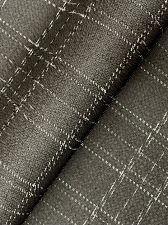 Fox Hollow Charcoal Dashed Plaid Wallpaper (Set of 2)