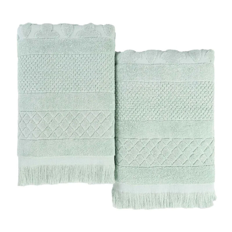 Geometric Jacquard Cotton Bath Sheet Set of 2 for Spa-Style Comfort image number 0