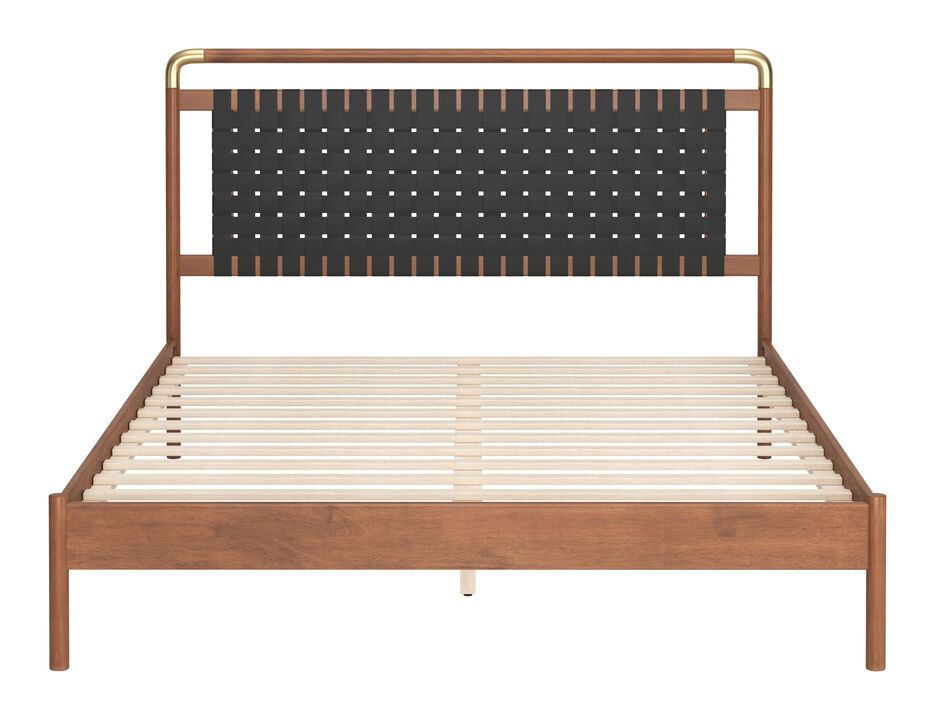 Netz Queen Bed Black & Walnut