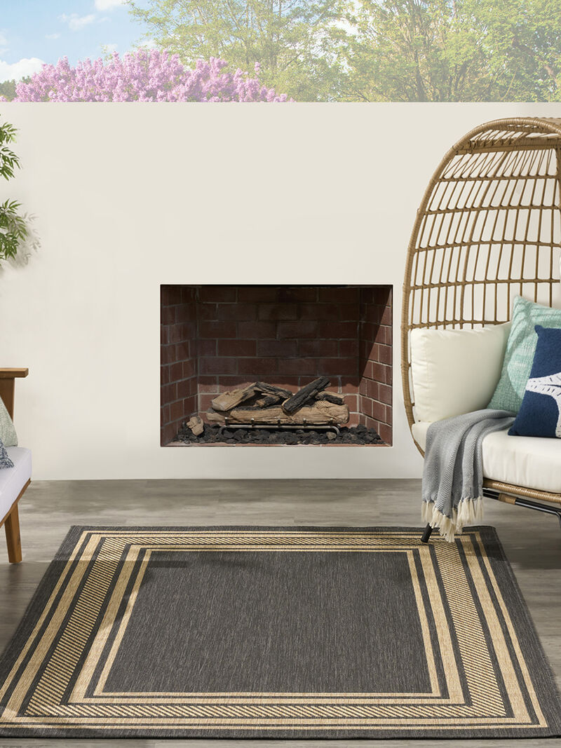 Horizon Indoor/Outdoor HOZ03 Charcoal 4' x 6' Rug