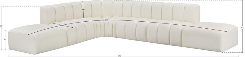 Meridian Furniture Arc Cream Vegan Leather Modular Sofa