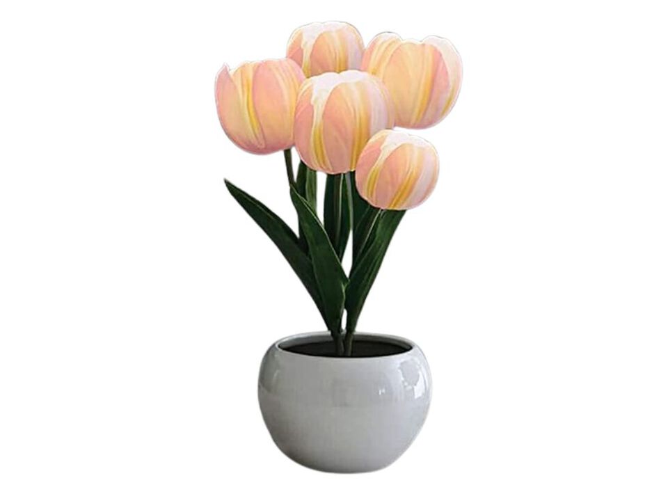 LED Flower Table Lamp For Living Room Desk Pink
