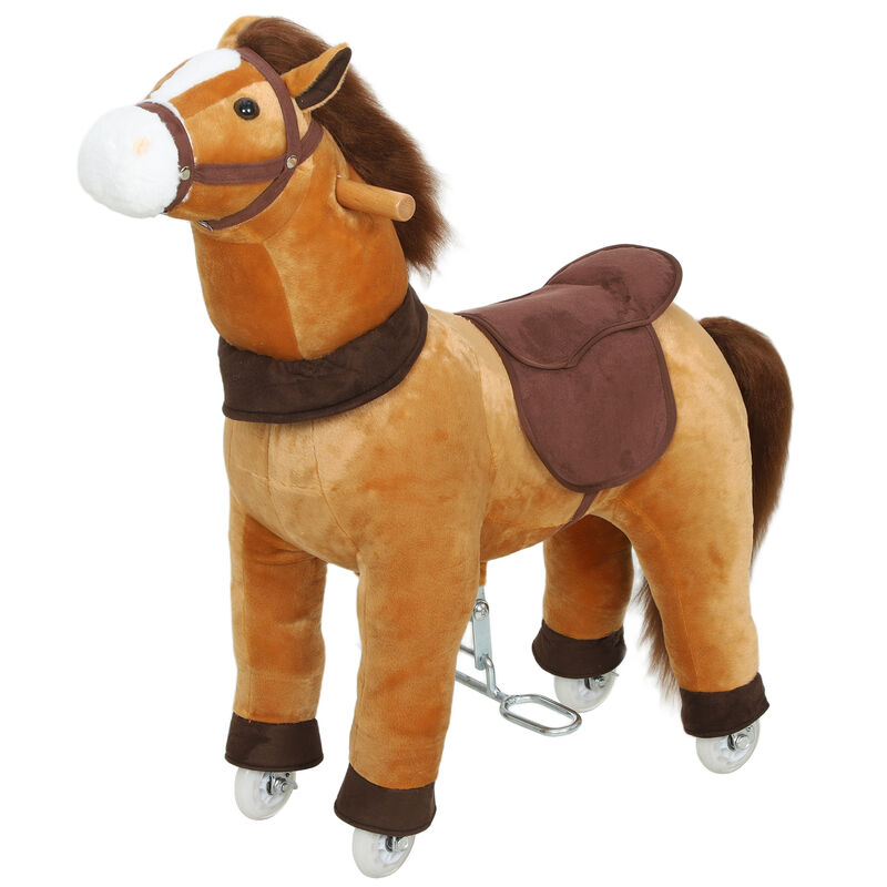 BreeBe Plush Pony Ride-On with Wheels for Kids image number 0