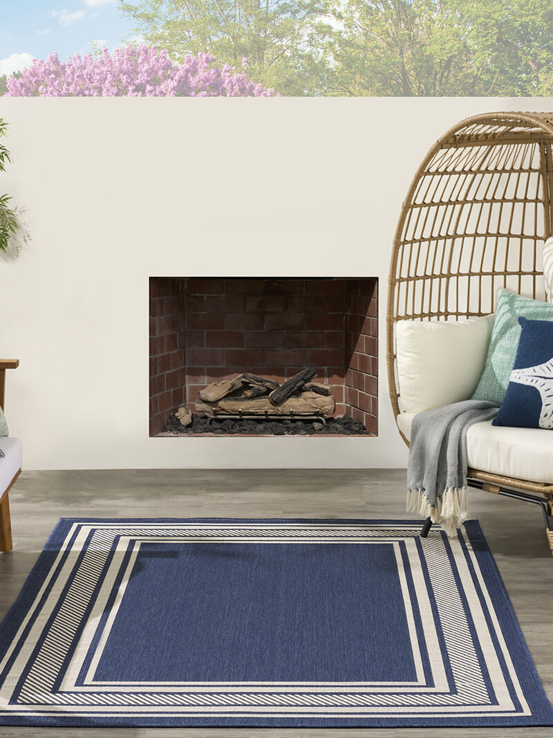 Horizon Indoor/Outdoor HOZ03 Navy 4' x 6' Rug