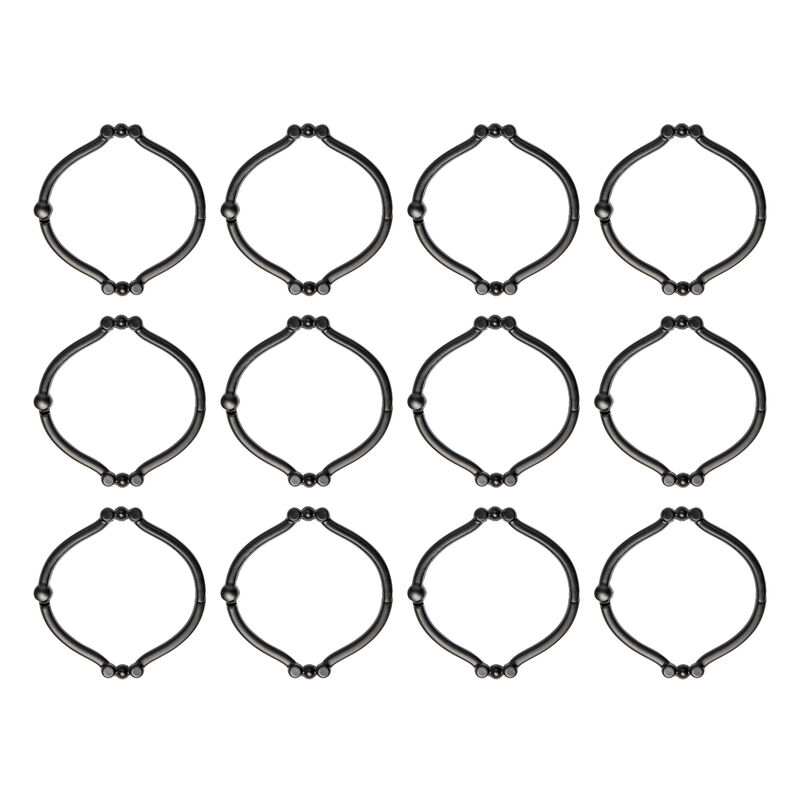 Zinc Shower Curtain Hooks, Set of 12 image number 3