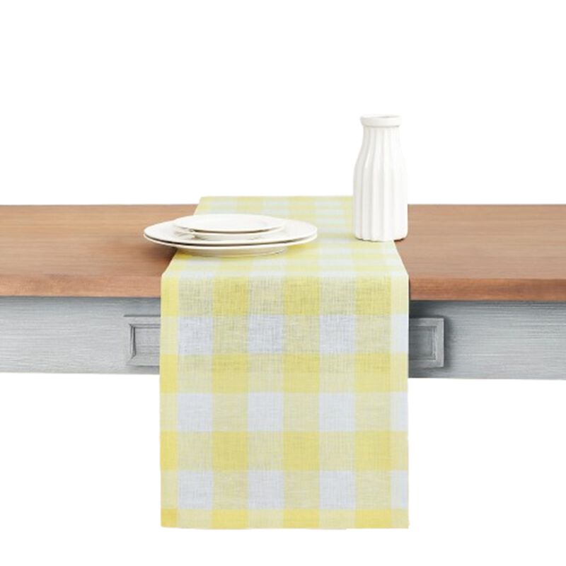 Solino Home 100% Pure Linen Table Runner - Buffalo Check