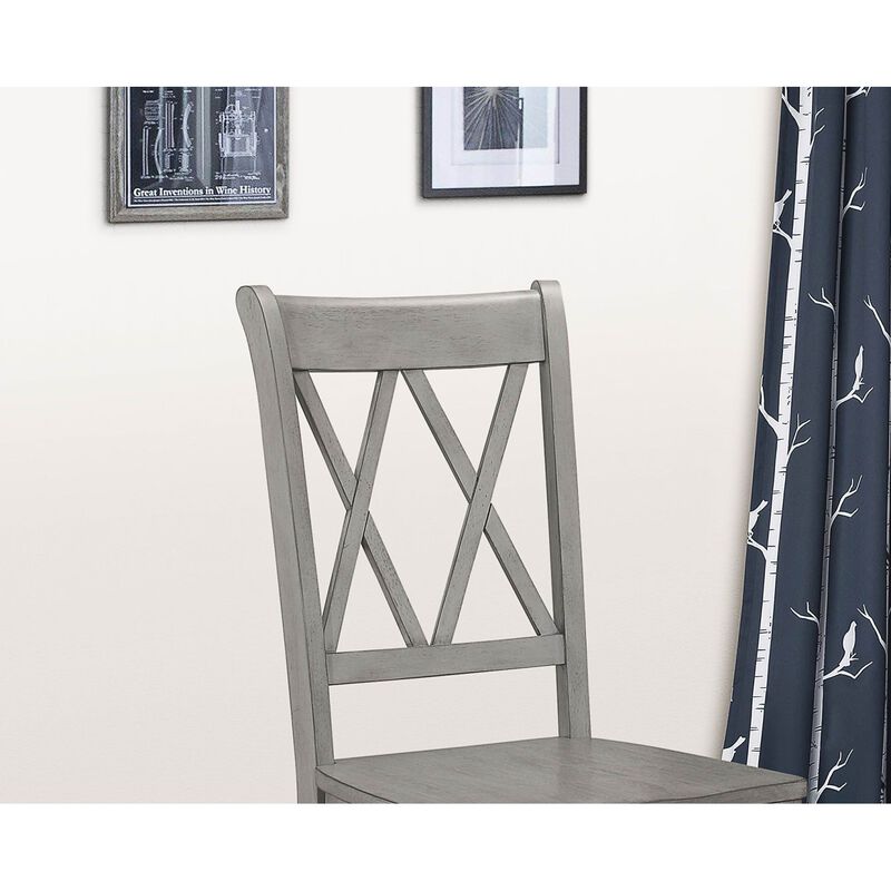 Streamdale Transitional Gray Side Chairs Set, Double-X Design image number 4