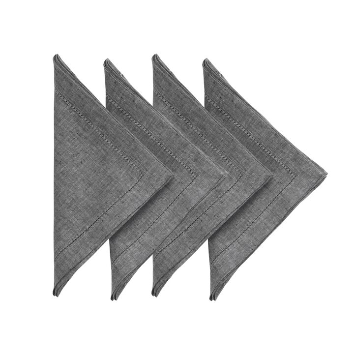 Solino Home 100% Pure Linen Dinner Napkins 20 x 20 Inch Set of 4 - Milan