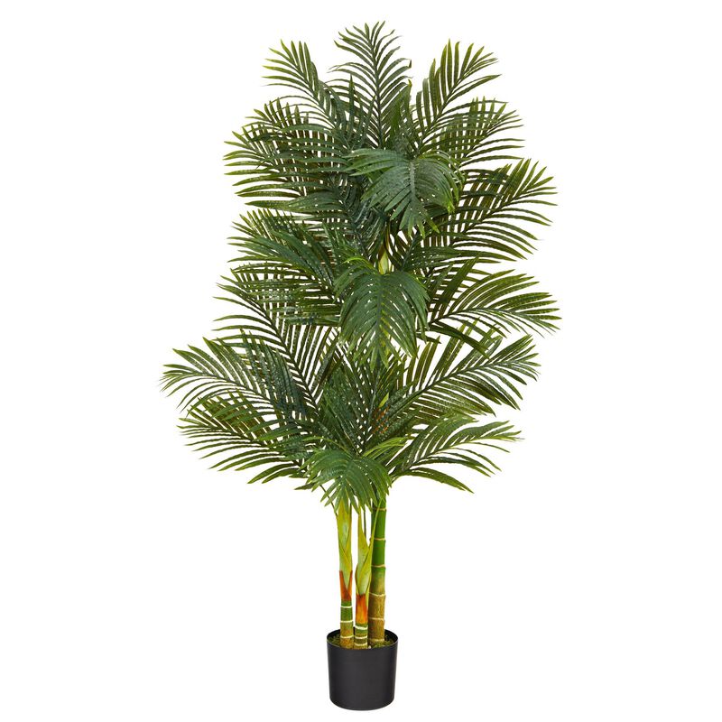 Nearly Natural 6-ft Golden Cane Artificial Palm Tree