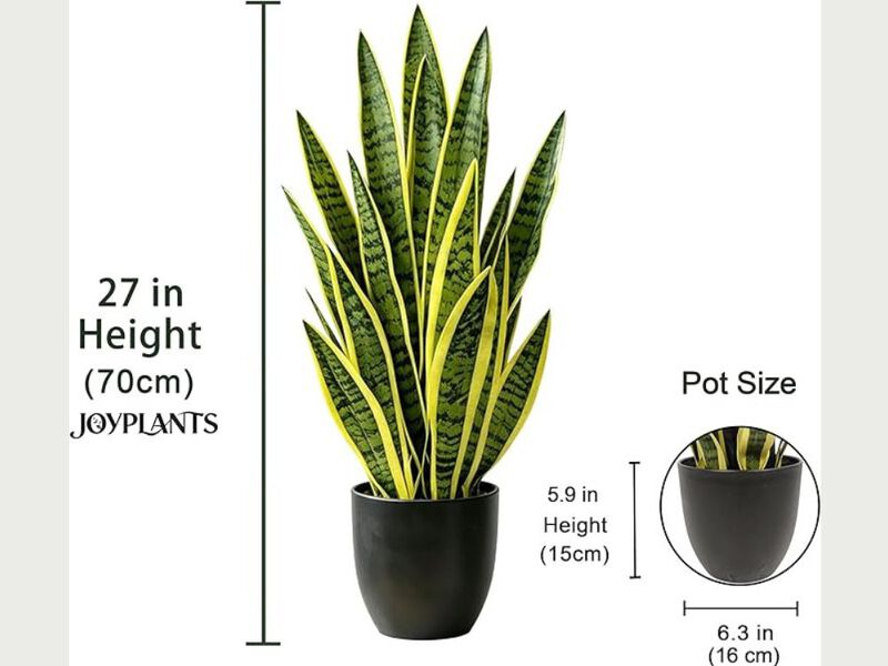 Yellow Artificial Outdoor Plants Home Decor Snake Plant 27 image number 2