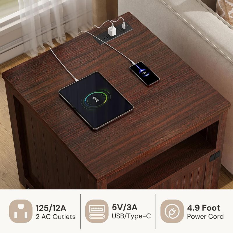 End Table with Charging Station image number 3