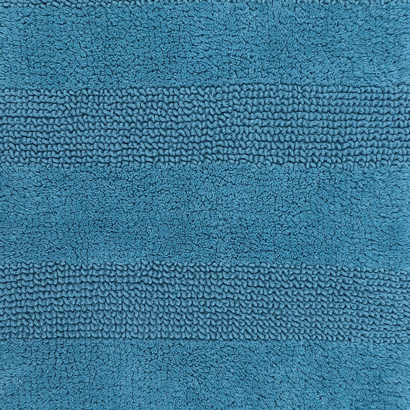 Splendid Striped Soft Plush Cotton Bath Rug 21" X 34" Aqua by Castle Hill London