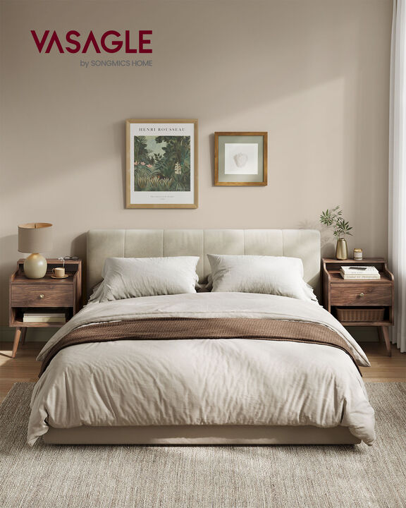 Minimalist Bedside Table Set with Hidden Drawers – Set of 2 for Streamlined Bedroom Organization