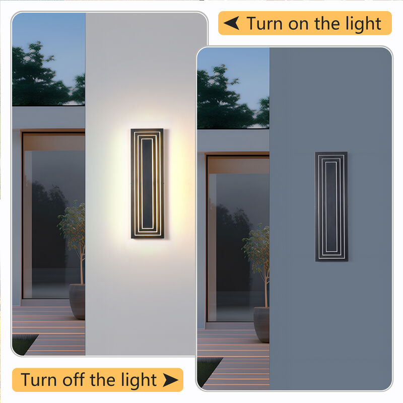 Black 1-Light Outdoor Sconce - 23.6 in. H, Hardwired with LED Bulbs (Set of 2) image number 2