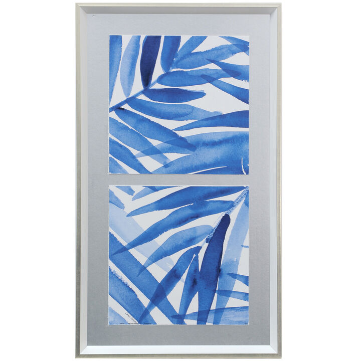 Blue Palm Design II Framed Print