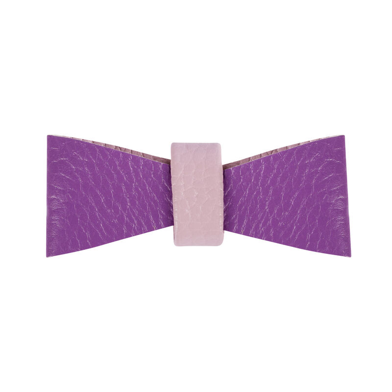 POISEPUP Cute Handmade Genuine Soft Full Grain Leather Dog Bow Tie - Purple | Lilac