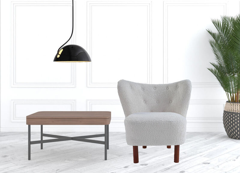 Polka Dot Upholstered Wingback Chair for Living Room or Bedroom