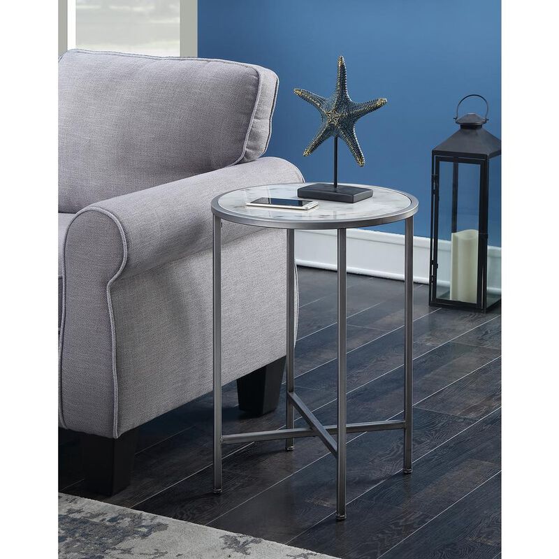 Convience Concept, Inc. Gold Coast Faux Marble Round End Table