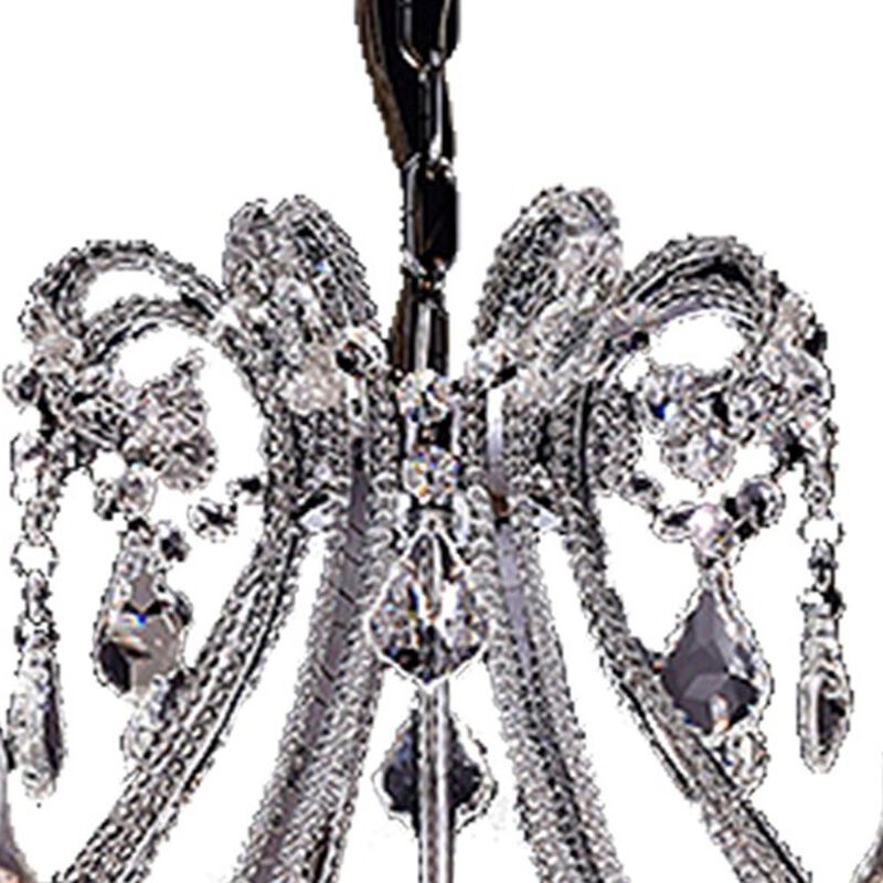 Hivvago Candle Style Empire Eight Light Transparent Glass Led Ceiling Light