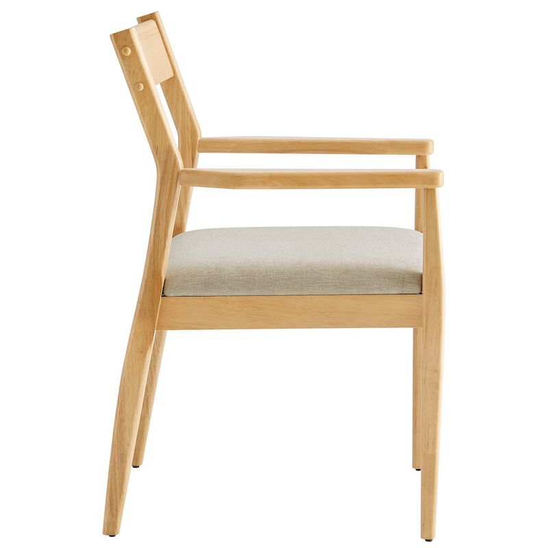 Solara Fabric Wood Dining Armchairs Set of 2 image number 4