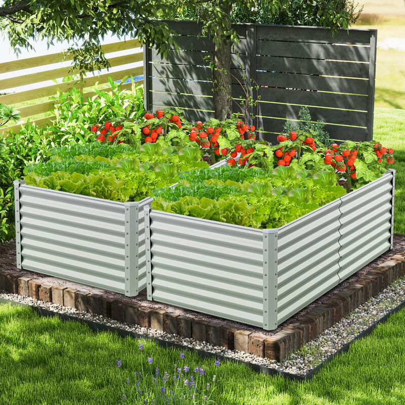 Rectangular Raised Garden Bed with Open Bottom Design for Improved Drainage and Healthy Root Growth